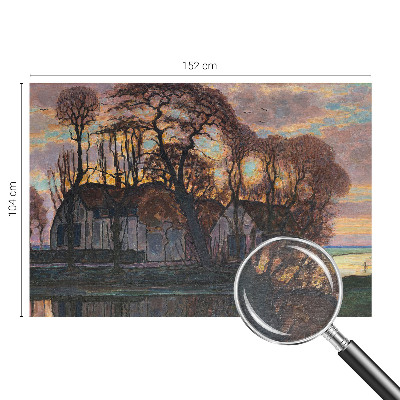 Large wall mural wallpaper with an evening landscape design