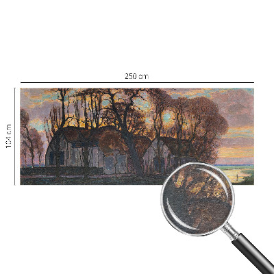 Large wall mural wallpaper with an evening landscape design