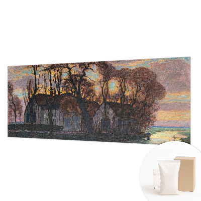 Large wall mural wallpaper with an evening landscape design