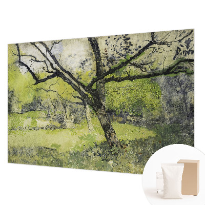 Modern wall mural with a spring park design
