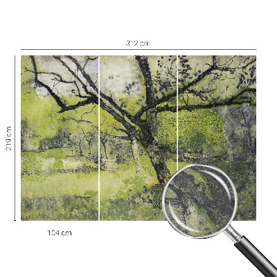 Modern wall mural with a spring park design