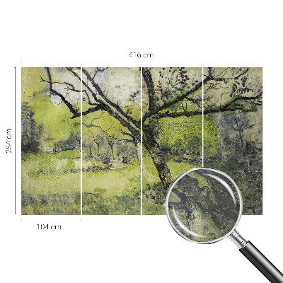Modern wall mural with a spring park design