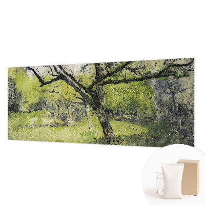Modern wall mural with a spring park design