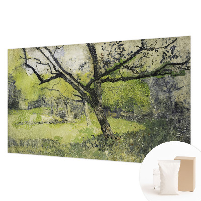 Modern wall mural with a spring park design