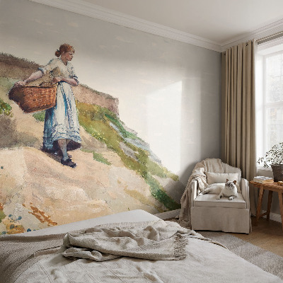 High quality photo wallpaper featuring a female figure in a landscape scene