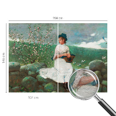 High quality wall mural wallpaper featuring a flowery peace design