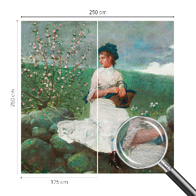 High quality wall mural wallpaper featuring a flowery peace design
