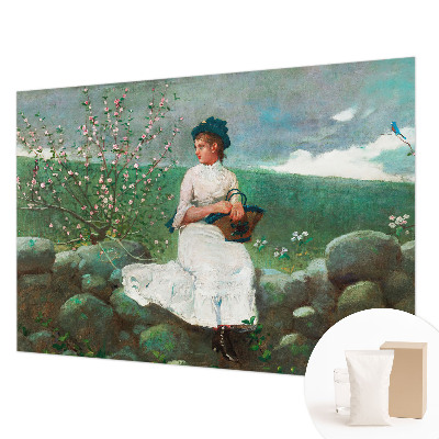 High quality wall mural wallpaper featuring a flowery peace design