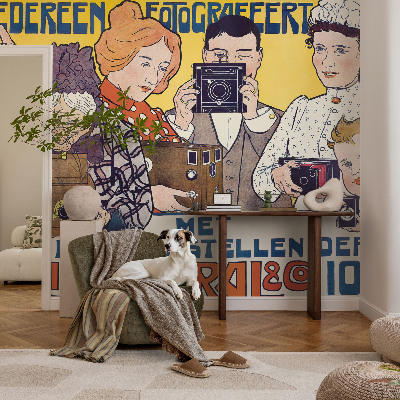 Premium wall mural for bedroom featuring a photography-themed design