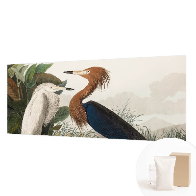 Wall mural with a design of birds among plants