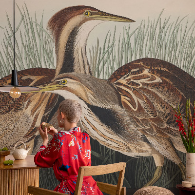 Wallpaper mural with a realistic bird motif