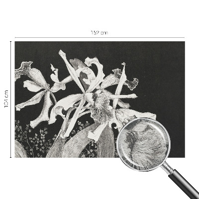 Wall mural with an orchid illustration for the living room