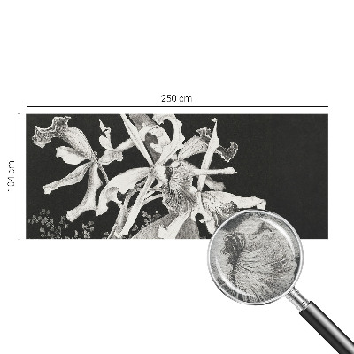 Wall mural with an orchid illustration for the living room