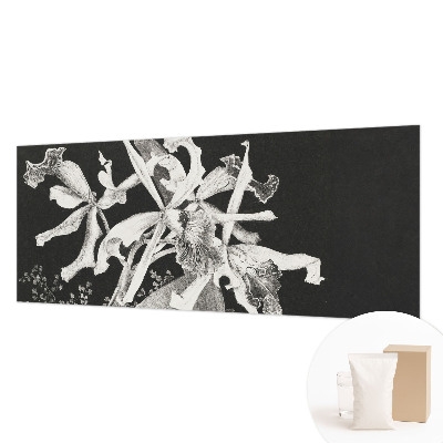 Wall mural with an orchid illustration for the living room