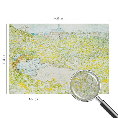 Wallpaper mural for living room with a spring relaxation scene