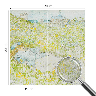 Wallpaper mural for living room with a spring relaxation scene