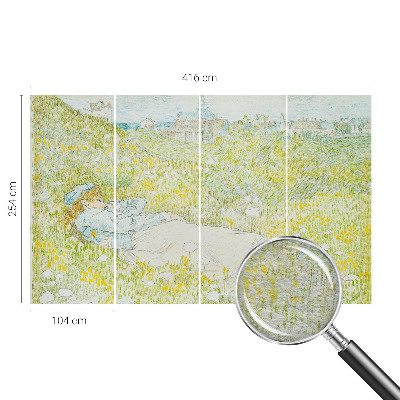 Wallpaper mural for living room with a spring relaxation scene