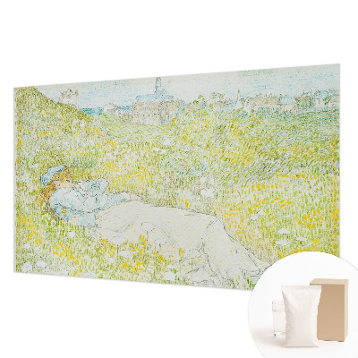 Wallpaper mural for living room with a spring relaxation scene