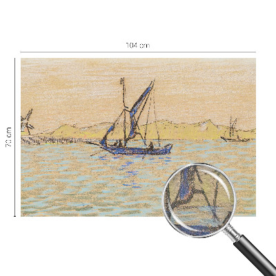 Bedroom wall mural wallpaper featuring a calm sea motif