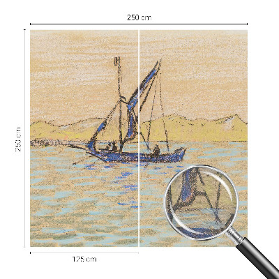 Bedroom wall mural wallpaper featuring a calm sea motif