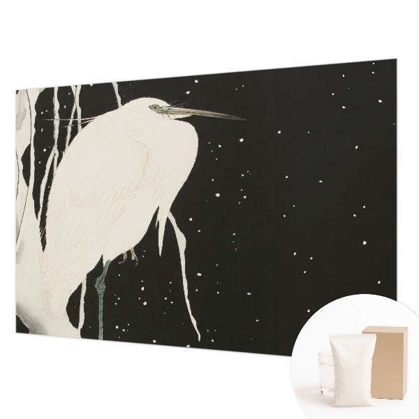 Wallpaper mural for living room with a winter bird design