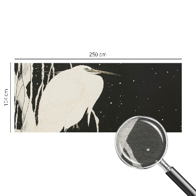 Wallpaper mural for living room with a winter bird design