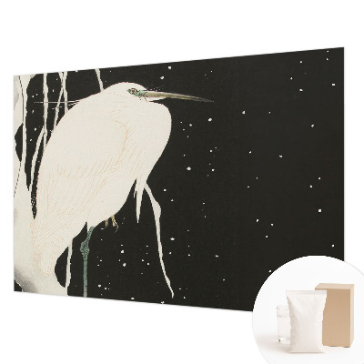 Wallpaper mural for living room with a winter bird design
