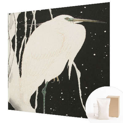 Wallpaper mural for living room with a winter bird design