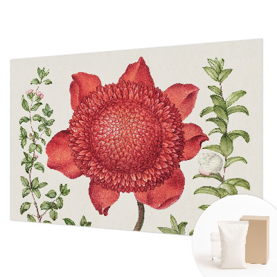 Large wall mural featuring a floral design
