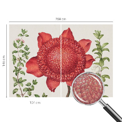 Large wall mural featuring a floral design
