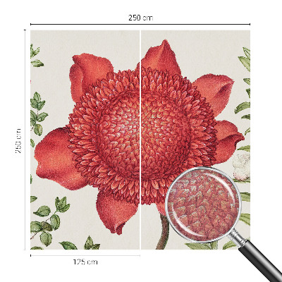 Large wall mural featuring a floral design