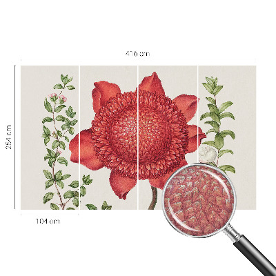 Large wall mural featuring a floral design