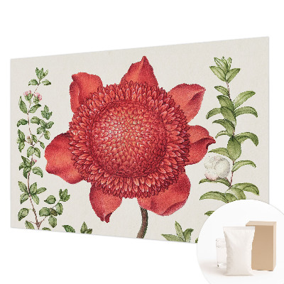 Large wall mural featuring a floral design