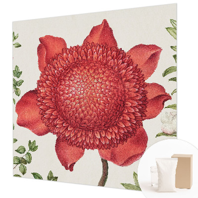 Large wall mural featuring a floral design