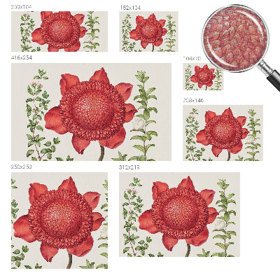 Large wall mural featuring a floral design