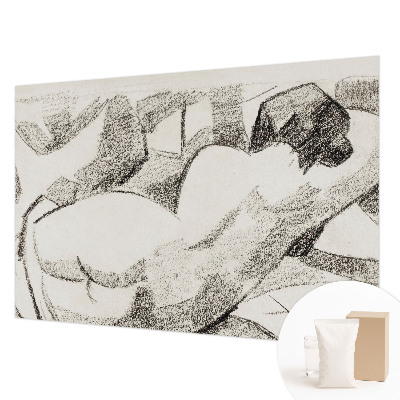 Large wall mural depicting a reclining figure