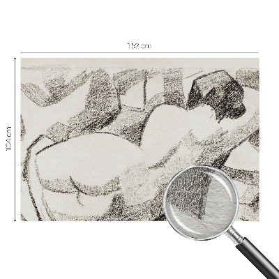 Large wall mural depicting a reclining figure