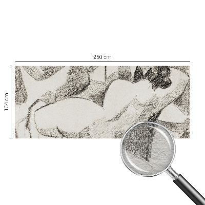 Large wall mural depicting a reclining figure