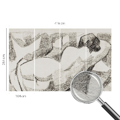 Large wall mural depicting a reclining figure