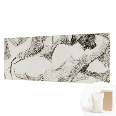 Large wall mural depicting a reclining figure