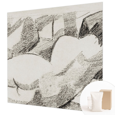 Large wall mural depicting a reclining figure