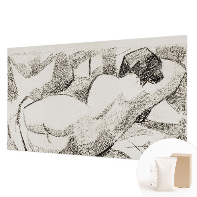 Large wall mural depicting a reclining figure
