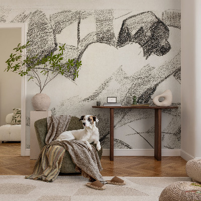 Large wall mural depicting a reclining figure