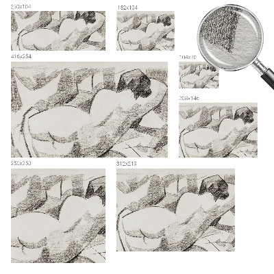 Large wall mural depicting a reclining figure