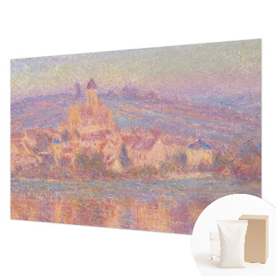 Large wallpaper mural featuring a charming town scene