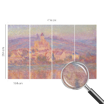 Large wallpaper mural featuring a charming town scene