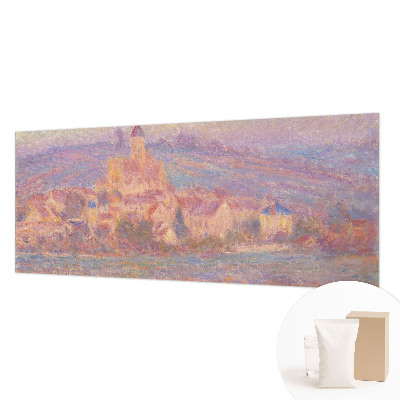Large wallpaper mural featuring a charming town scene