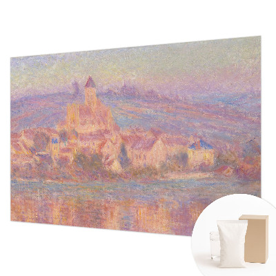 Large wallpaper mural featuring a charming town scene