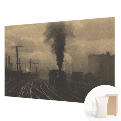 Modern wall mural for bedroom with an industrial landscape motif