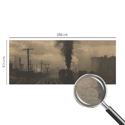 Modern wall mural for bedroom with an industrial landscape motif